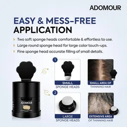 ADOMOUR Root Touch Up Mud Hairline Shadow Powder - 6 g - Black image 4