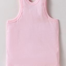 Zero Sinker Knit Sleeveless Set of Vests with Bear Print Pack of 3 - Pink Peach & Blue image 5