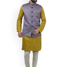 VEERA PARIDHAAN Printed Mandarin Collar Nehru Jacket-image-12