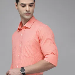 Park Avenue Pure Cotton Self Design Slim Fit Textured Formal Shirt-image-93