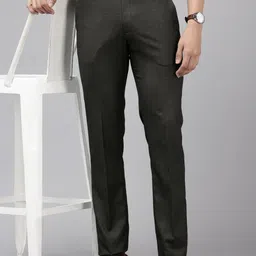 Arrow Men Checked Hudson Tailored Tapered Fit Formal Trousers-picture-11