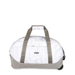 Bags.R.us Unisex White & Grey Printed Duffel Trolley Bag-12