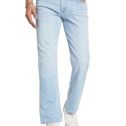 Octave Blue Bootcut Solid Stretchable Jeans-image-71