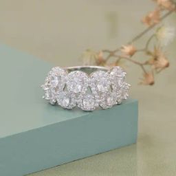 925 Silver AAA Grade American Diamond Statement Desinger Ring for Women & Girls-image-44