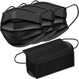 SSWW Surgical 3 PLY Face Mask Non Woven Free Size Black(Pack of 100 Piece)-picture-11