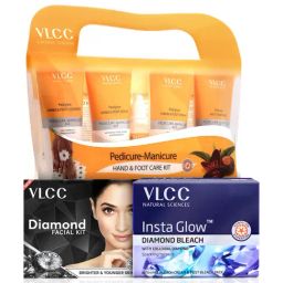 VLCC Diamond Facial Kit, Insta Glow Diamond Bleach & Pedicure-Manicure Hand & Foot Care Kit Combo-26