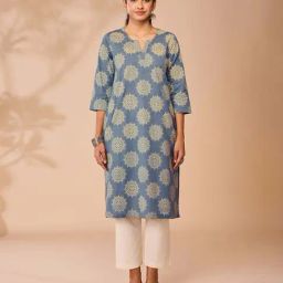 Daali Blue Regular Fit Printed Kurtas-image-49