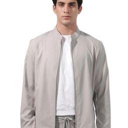 Rare Rabbit Grey Regular Fit Solid Jacket image 1
