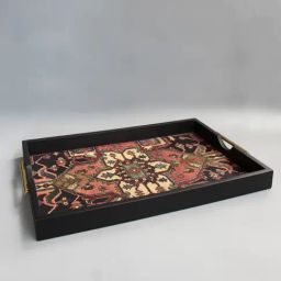 Karo Tapi Printed Multicolor Wood Big Tray-31