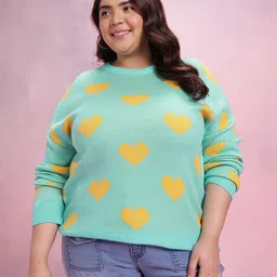 DressBerry Curve Plus Size Acrylic Self-Design Pullover-picture-15
