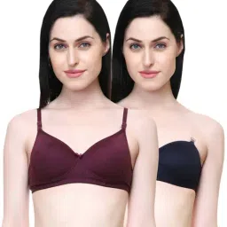 Lady Lyka Multicolor Non Wired Padded T-Shirt Bra (Pack Of 2)-image-71