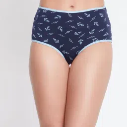 Clovia High Waist Printed Hipster Panty in Navy - Cotton-image-25