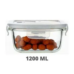 Femora Borosilicate Glass Square Container with Air Vent Lid (1200 ml) - Set of 1-3