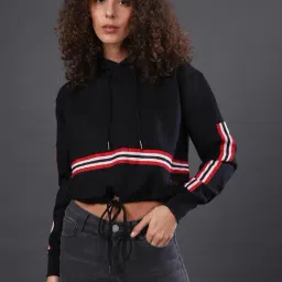 Campus Sutra Black Structure Hoodie-image-37