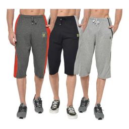 Vimal Jonney Multicolor Regular Fit Capris - Pack of 3-image-97