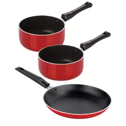 Nirlon Red Aluminium Non-Stick 3 Piece Cookware Utensils Combo Set of 3-9