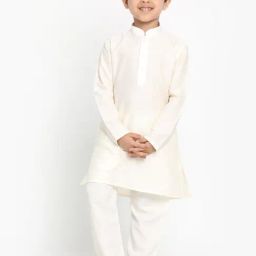 VASTRAMAY Kids Cream Straight Fit Kurta Set-image-47