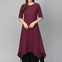 Myshka Maroon A Line Kurta-picture-39