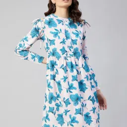 Rare Muticolor Floral Print A Line Dress-image-90