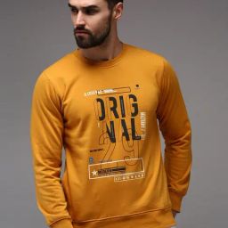 Showoff Mustard Cotton Regular Fit Printed Sweatshirt-image-52