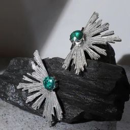 SOHI Metallic Flora Drop Earrings For Women-image-42