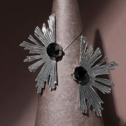 SOHI Metallic Flora Drop Earrings For Women-image-83