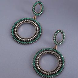SOHI Circular Crystal Drop Earrings For Women-image-78