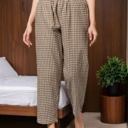 Kryptic Brown & Navy Cotton Checks Lounge Pants (Pack Of 2)-image-61