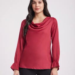 Fablestreet Maroon Relaxed Fit Top-image-20