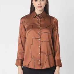 Van Heusen Brown Printed Shirt-image-40
