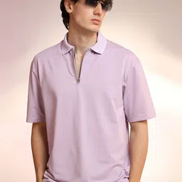 Campus Sutra Men Solid Polo Collar Cotton T-shirt-image-83