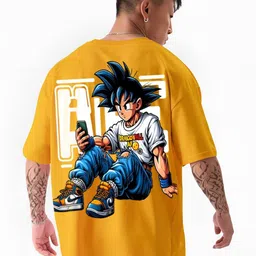 ANGERHOOD Dragon Ball Z Printed Round Neck Bio Finish Oversized Cotton T-shirt-picture-35