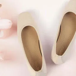 Metro Women's Gold Ballerina Shoes-picture-45