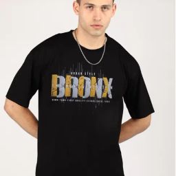 Chkokko Black Relaxed Fit Printed T-Shirt-image-89