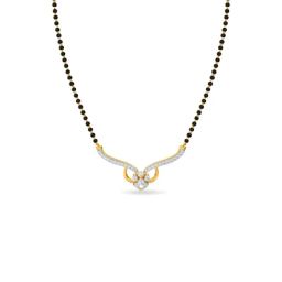 Kisna Diamond & Gold Jewellery 14k Gold & Diamond Tara Mangalsutra for Women-image-46