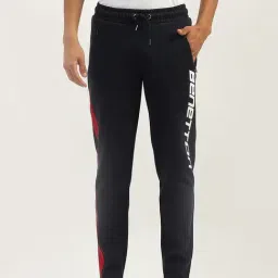 United Colors of Benetton Blue Typography Track Pants-image-2