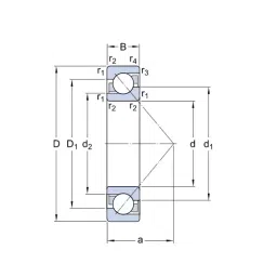 SKF Imported Single Row Angular Contact Ball Bearing, Inner Dia 120 mm, Outer Dia 215 mm, Width 40 mm, 7224BGAM image 2