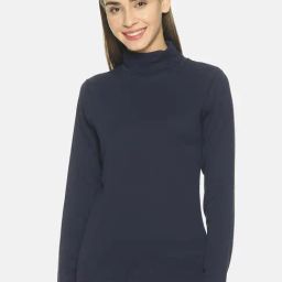 FEMEA Navy Cotton Slim Fit Top-picture-21