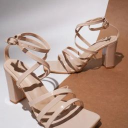 The White Pole Women's Beige Ankle Strap Sandals-image-25