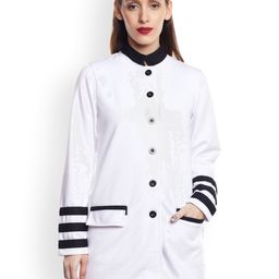 Belle Fille Women White Fleece Pea Coat-image-29