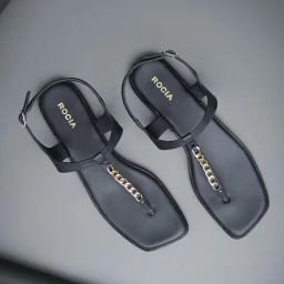 Rocia by Regal Women's Black Back Strap Sandals-image-103