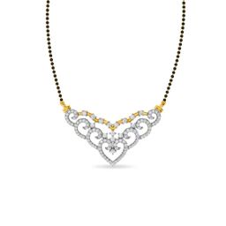 Kisna Diamond & Gold Jewellery 14k Gold & Diamond Advika Tanmaniya Mangalsutra for Women-image-43