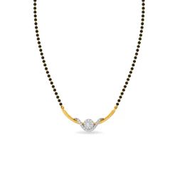 Kisna Diamond & Gold Jewellery 14k Gold & Diamond Akshara Mangalsutra for Women-image-52