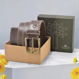 Woodland Brown Leather Casual Belt for Men-picture-31