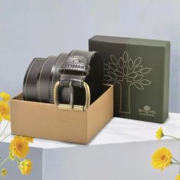 Woodland Dark Brown Leather Casual Belt for Men-picture-3