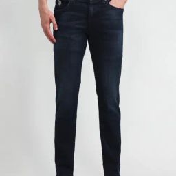 U.S. Polo Assn. Denim Co. Dark Blue Cotton Slim Fit Logo Printed Jeans-image-34