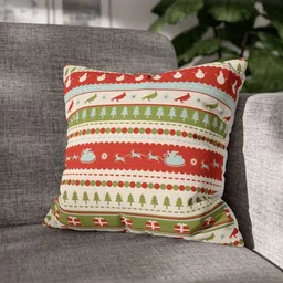 LUSHLYF White & Red Ethnic Motifs Velvet Square Cushion Covers-image-24