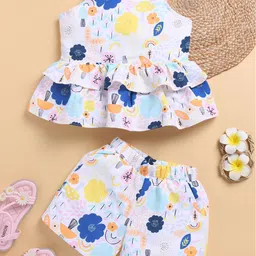 Toonyport Girls Printed Square Neck Pure Cotton Top With Shorts-image-71