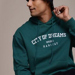 WROGN Embroidered Hooded Oversized Fit Sweatshirt-image-4