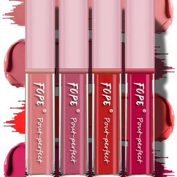 FOPE Set Of 4 Pout Perfect Smudge-Free Liquid Lipstick - 4 ml Each Shade - 02 03 04 10-10